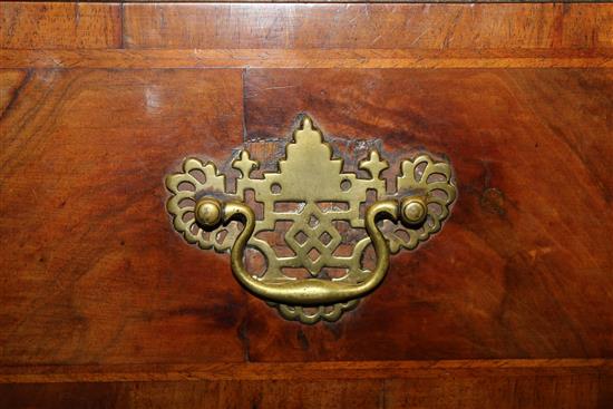 An 18th century walnut and featherbanded chest on chest, W.3ft 6in.